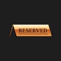 Gold Reserved icon isolated on black background. Long shadow style. Vector Royalty Free Stock Photo