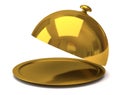 Gold restaurant cloche Royalty Free Stock Photo
