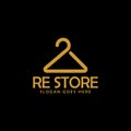Gold retail store logo design template