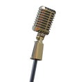 Gold Retro Vintage Microphone Isolated On White Royalty Free Stock Photo