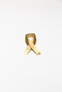 gold ribbon as symbol of childhood cancer awareness isolated on Royalty Free Stock Photo