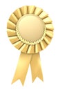 Gold ribbon award blank with copy space