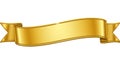 A gold ribbon banner with a shiny, reflective surface and smooth curves. The ribbon Royalty Free Stock Photo