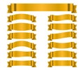 Gold ribbon banners set silk Royalty Free Stock Photo