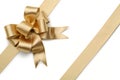 Gold ribbon with bow Royalty Free Stock Photo