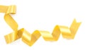 Gold ribbon nicely uncurled isolated Royalty Free Stock Photo