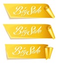 Gold ribbon set Royalty Free Stock Photo