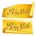 Gold ribbon set Royalty Free Stock Photo