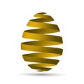 Easter egg gold ribbon design Royalty Free Stock Photo