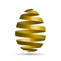 Easter egg gold ribbon design Royalty Free Stock Photo