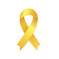 Gold Ribbon to Childhood Cancer Awareness Month. Yellow ribbon Royalty Free Stock Photo