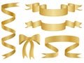 Gold Ribbons and Bows Royalty Free Stock Photo