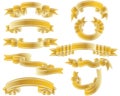 Gold ribbons set Royalty Free Stock Photo