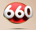 660 gold rim 3D. Royalty Free Stock Photo