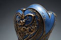Gold rimmed blue heart