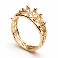 Elaborate Vine Design Yellow Gold Ring Inspired By Crown