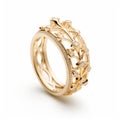 Elegant Floral Diamond Ring Inspired By Crown - Gold Ring
