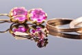 Gold ring with alexandrite Royalty Free Stock Photo