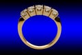 Gold ring with brilliants Royalty Free Stock Photo