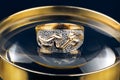 Gold ring with a brilliants Royalty Free Stock Photo