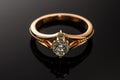 Gold ring with a diamond on a dark background2 Royalty Free Stock Photo