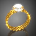 Gold Ring Dollars and Diamond