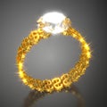 Gold Ring Dollars and Diamond Royalty Free Stock Photo