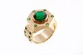 gold ring with emeralds Royalty Free Stock Photo