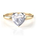 Gold ring with heart shaped diamond Royalty Free Stock Photo