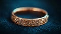 Gold Ring with Intricate Floral Design Royalty Free Stock Photo