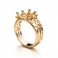 Elegant Gold Crown Ring With Diamonds - Inspired By Royalty Royalty Free Stock Photo