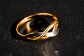 gold ring, macro photo Royalty Free Stock Photo