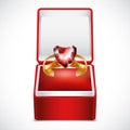 Gold ring with pink heart gemstone in Velvet Box