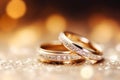 Gold Rings on Bokeh Background Royalty Free Stock Photo