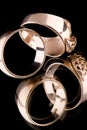 Gold rings macro Royalty Free Stock Photo