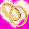 Gold Rings On Pink Heart Bokeh Royalty Free Stock Photo