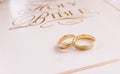 Gold rings wedding bible white book religion