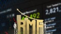 The Gold rmf text for Business concept 3d rendering