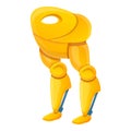 Gold robot transformer icon, cartoon style Royalty Free Stock Photo