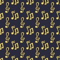 Gold rock star trophy music notes best entertainment win achievement clef and sound shiny golden melody success prize Royalty Free Stock Photo