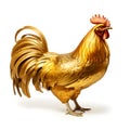 Gold rooster isolated on white background Royalty Free Stock Photo