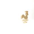 Gold Rooster weather vane icon isolated on white background. Weathercock sign. Windvane rooster. 3d illustration 3D Royalty Free Stock Photo