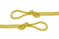 The gold rope knot isolated on white background Royalty Free Stock Photo