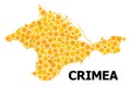 Gold Rotated Square Pattern Map of Crimea