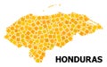Gold Rotated Square Pattern Map of Honduras