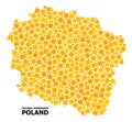 Gold Rotated Square Pattern Map of Kujawy-Pomerania Province