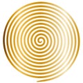 Gold round abstract vortex hypnotic spiral. Royalty Free Stock Photo