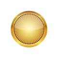 Gold round button. Vector illustration.