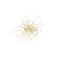 Gold round, circles confetti isolated on white background. Falling vector golden dust