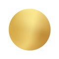 Gold round paper circle on white background. Shiny sphere object vector illustration. Abstract realistic vintage shape